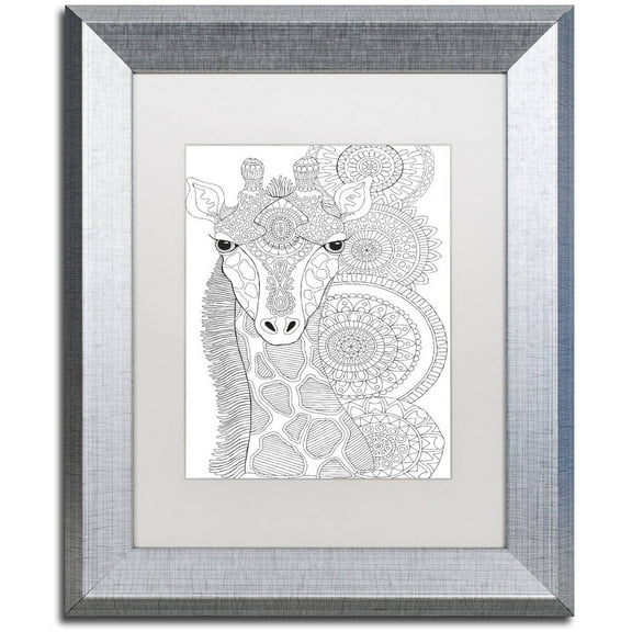 Trademark Fine Art "Animals 11" Canvas Art by Hello Angel, White Matte, Silver Frame