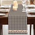 thumbnail image 3 of Table Runners 72 Inches Long Dress Scarves, Western Texas Star Retro Farmhouse Kitchen Table Runner, Coffee Tablerunners, Country Vintage Black Beige Plaid 14x72 Inch, 3 of 9
