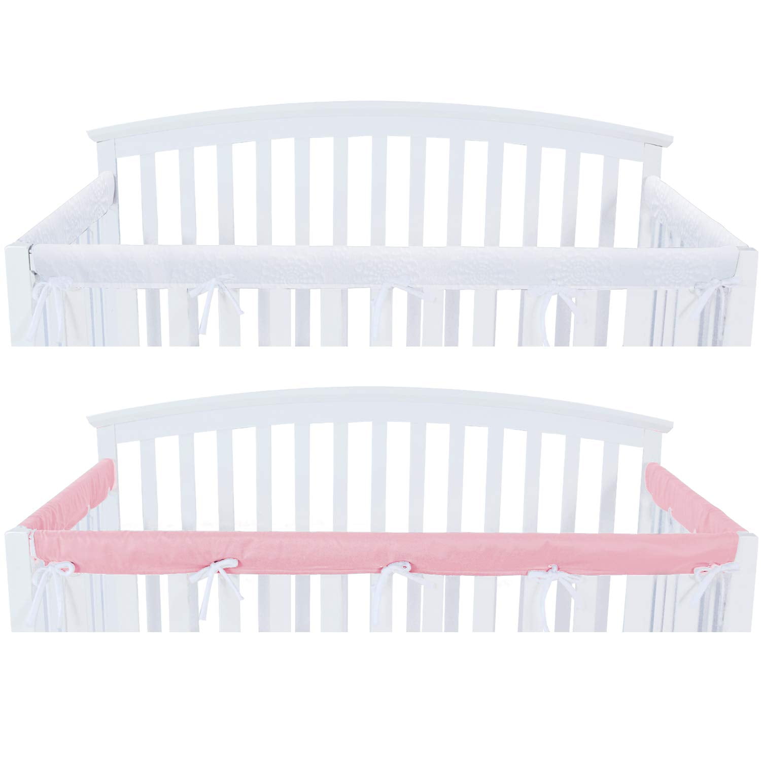 Cot Rail Cover Crib Teething Pad Pink Chevron  x 1 