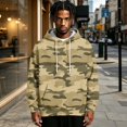 thumbnail image 6 of Domzest Mens Oversized Hoodies Heavyweight Camo Fleece Hooded Sweatshirt Fall Winter Casual Athleisure Pullover With Kangaroo Pocket Light Brown L, 6 of 7