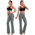 thumbnail image 3 of Pantalones de yoga BUBBLELIME de cintura alta Bootcut Basic Nylon Olive XL, 3 of 5
