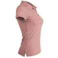 thumbnail image 2 of Ma Croix Womens Longline Polo Shirt 5 Button Golf Top Short Sleeve Tee, 2 of 4