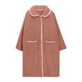 thumbnail image 5 of hotojiny Plush Robes for Women Winter Warm Fleece Soft Bathrobe Lounge Sleepwear Fuzzy Button down Lapel Spa Robes, 5 of 5