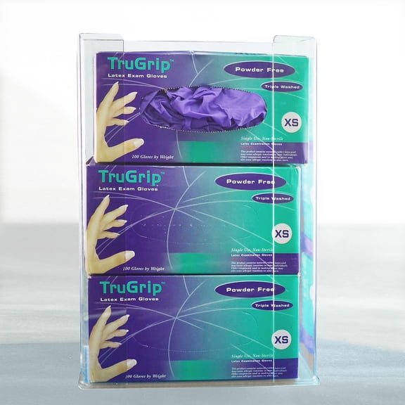 National Marker Wall-Mount/Standalone Acrylic Glove Dispenser 15" x 10.75" Clear 3PK(AGBT)