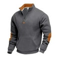 thumbnail image 4 of Veste Athlétique à Col Montant Doublé Fermeture Éclair devant Patchwork Chandail Décontracté Chaud pour l'Hiver, 4 of 6