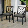 thumbnail image 2 of kathy ireland Madison Ave. Aluminum Dining Armchairs with Cushions in Gray, 2 of 4