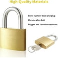 thumbnail image 2 of 4 Pack Small Padlock with Key, 20mm Solid Brass Padlock with Key, Solid Keyed Alike Padlocks with 3 Keys, Weatherproof Keyed Padlocks for Toolbox, Luggage, Backpacks, Gym and Fence, 2 of 6