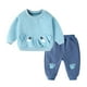 thumbnail image 1 of Gibobby Conjunto de Bebé A niños pequeños Niños pequeños Bebés Niños Niñass Manga larga Animales de dibujos animados lindos Sudadera Pullover Tops Pantalones d(Azul claro, 2-3 Años), 1 of 5