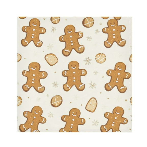 Napkin Satin Napkin 20*20Inchx1 Kitchen Towel Dinner Plate Towel Decorative Towel Napkin Tea Towel Suitable For Kitchen Table Christmas Cartoon Gingerbread Man