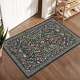 thumbnail image 5 of Bleum Cade 2'x3' Dark Boho Floral Washable Small Rug, Vintage Non Slip Stain Resistant Low Pile Welcome Mat, Indoor Entryway Doormat for Hallway, Kitchen, Bathroom, Bedroom, 5 of 10