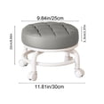 thumbnail image 3 of Padded Rolling Stool with 360° Swivel Wheels , Low Profile Round Soft Cushion Seat , Heavy Duty Sturdy Metal Frame , Mobile Utility Stool for Home office Kitchen Salon Makeup Cleaning Craft Work, 3 of 8