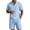 Sky Blue, variant on Afuyipoi Mens Beach Set,Button Shirt Henley Collar Tight Waist Shorts Linen Outfit Sets Sky Blue M