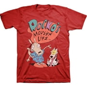 Mens Nickelodeon Rocko's Modern Life Shirt - Retro Nick Rocko tee - Classic Nick Graphic T-Shirt (Red, Medium)