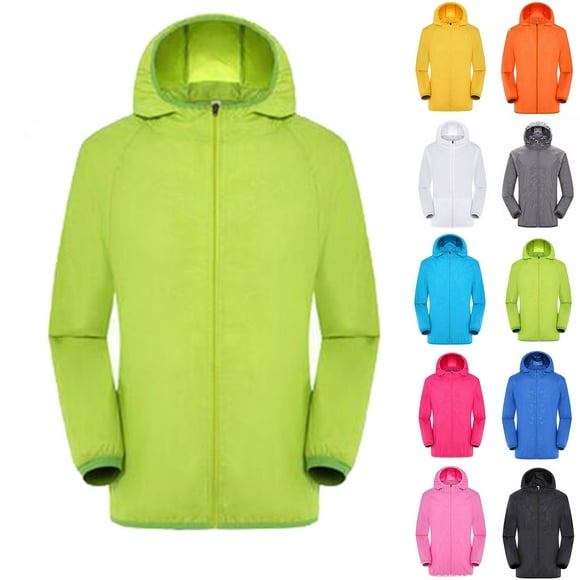 Womens Waterproof Rain Jacket with Hood Women Men Windproof Jacket Outdoor Bicycle Sports Quick Dry Windbreaker Coat Top Green 3XL