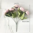 thumbnail image 6 of 30cm Rose Pink Silk Peony Artificial Flowers Bouquet 5 Big Head and 4 Bud Cheap Fake Flowers for Home Wedding Decoration indoor, 6 of 10