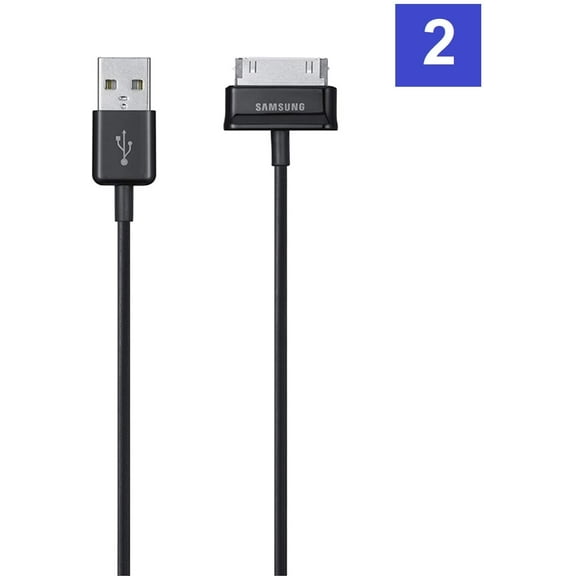 Original Samsung USB Data Cable - 2x ECC1DP0UBE 30-Pin Usb Charging Data Cable for Samsung Galaxy Tab 2 - 100% OEM Brand NEW in Non- Retail Packaging