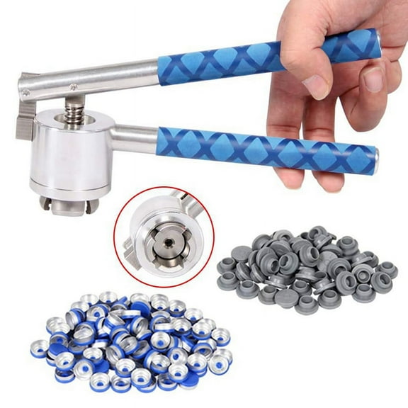20mm Flip Vial Crimper, 100 Pcs Flip Caps and 100 Pcs Rubber Stoppers are Included
