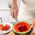 thumbnail image 4 of Djiypn 2PCS Watermelon Fork Cutter, 2-in-1 Stainless Steel Cutters, Dual Head Watermelon Slicer Knife, Kitchen Cutter Knife for Family, 4 of 8