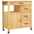 thumbnail image 1 of vidaXL Chariot de Cuisine Roulant sur Roues Salon Bois Massif Pin, 1 of 6