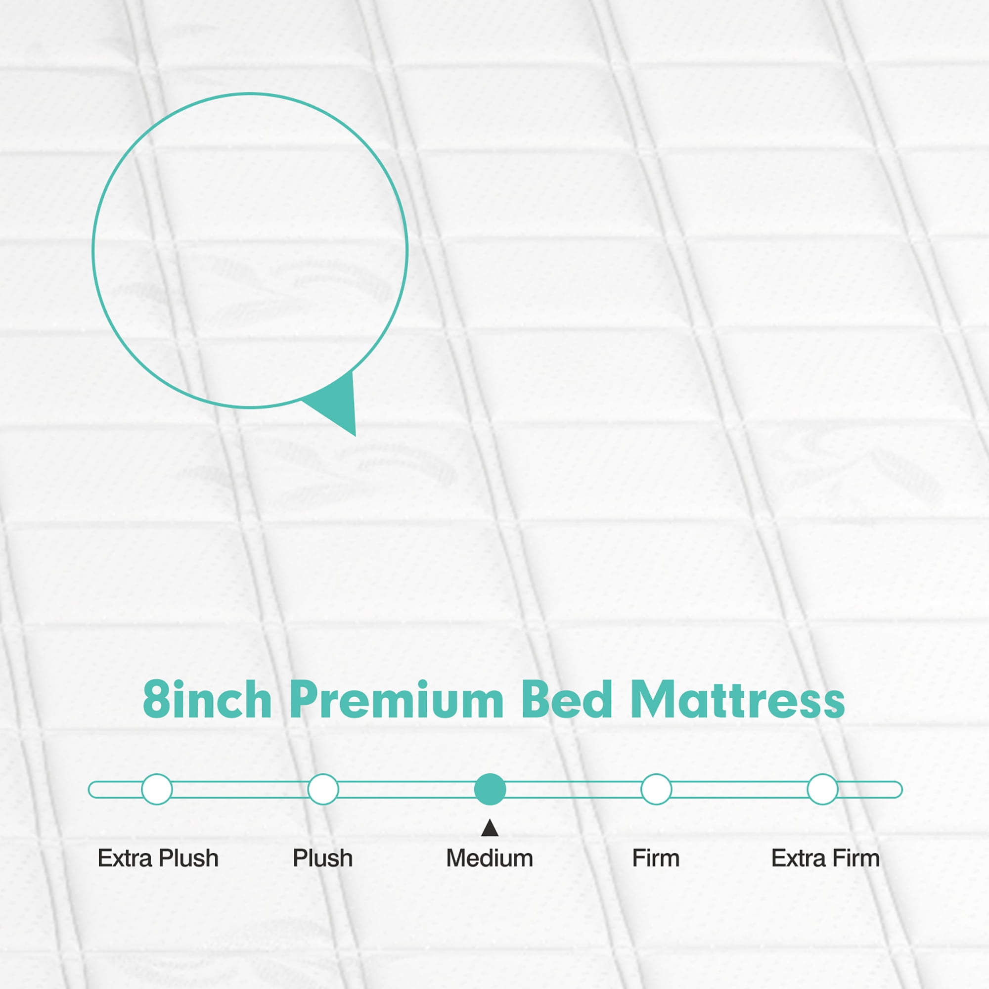 8'' Queen Size Memory Foam Bed Mattress Medium Firm Breathable Pressure Relieve