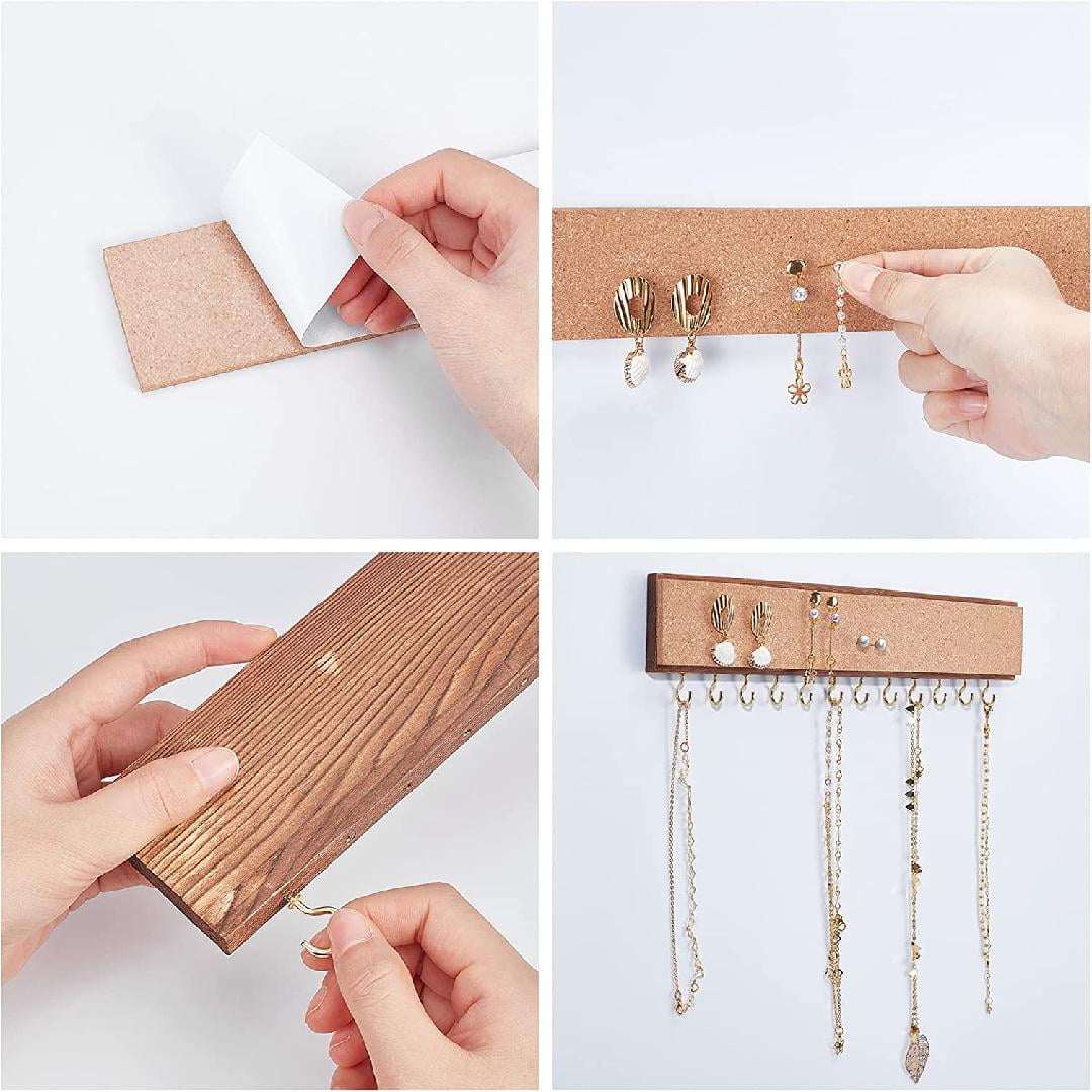 Stud Earring Necklaces Organizer Storage Hanger with Two Cork Board One of  Them is a Replacement WallMounted Jewelry Rack for Hanging Earrings  Stud Rings and Long Necklaces  Walmartcom