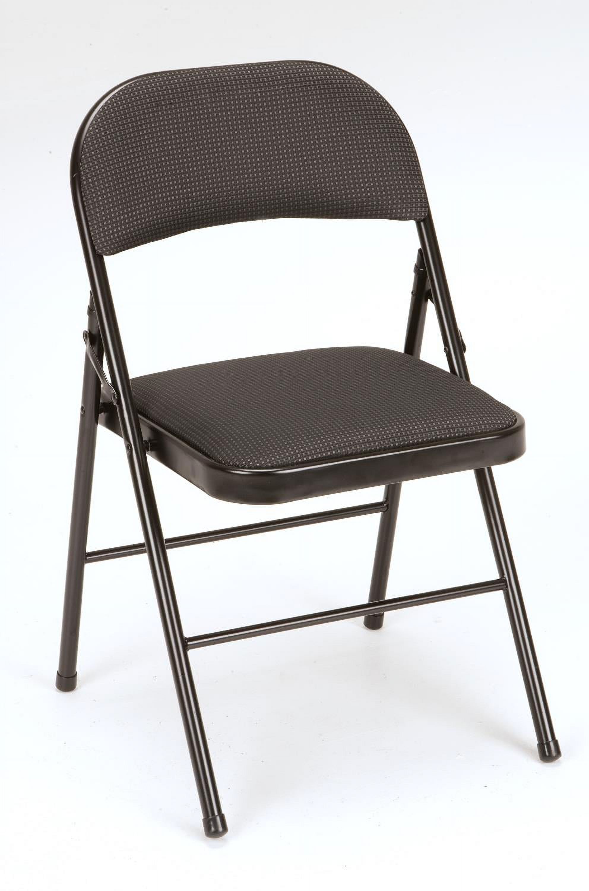 Mainstays Deluxe Padded Metal Folding Chair, Black photo 1
