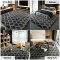 thumbnail image 4 of Pentantan 8ft x 10ft Geometric Shag Area Rugs for Living Room, Moroccan Fluffy Bedroom Carpet, Dark Gray, 4 of 8