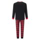 thumbnail image 4 of Conjunto de pijamas navideños familiares a juego: camisetas con estampado de astas y pantalones a cuadros. Pijamas de vacaciones para dormir., 4 of 10