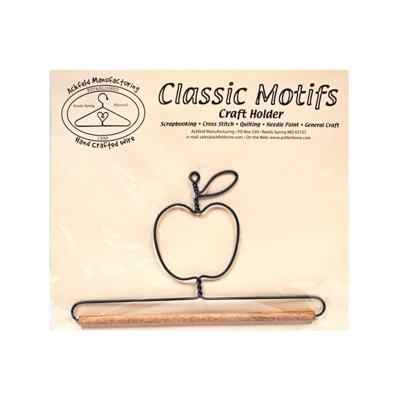 Classic Motifs Apple 6 Inch Fabric Holder With Dowel