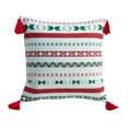 thumbnail image 1 of Funda de almohada estampada moderna tejida estilo bohemio rojo, 1 of 9