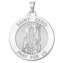 PicturesOnGold.com Saint Zeno Religious Medal - 2/3 Inch Size of Dime, Sterling Silver