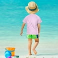 thumbnail image 4 of FORMRS Boys Rash Guard Short Sleeves Swim Shirt Quick Dry UPF 50+ Sun Protection, Sizes 3-12T, Light Pink Stripes, 4 of 6