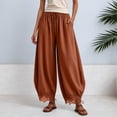 thumbnail image 2 of WERYOUNG Elegant Knit Lace Pants For Women With Elastic Waist And Curved Front Slits Wide Leg Trousers Palazzo Pants For Women Trendy Bottoms L, 2 of 6