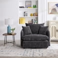 thumbnail image 4 of LITVZ 360 Degree Swivel Accent Chair Oversized, 37.4 inch Extra Wide Barrel Swivel Chairs with Deep Seat for Living Room, Club, Reading, Bedrooms, 4 of 10