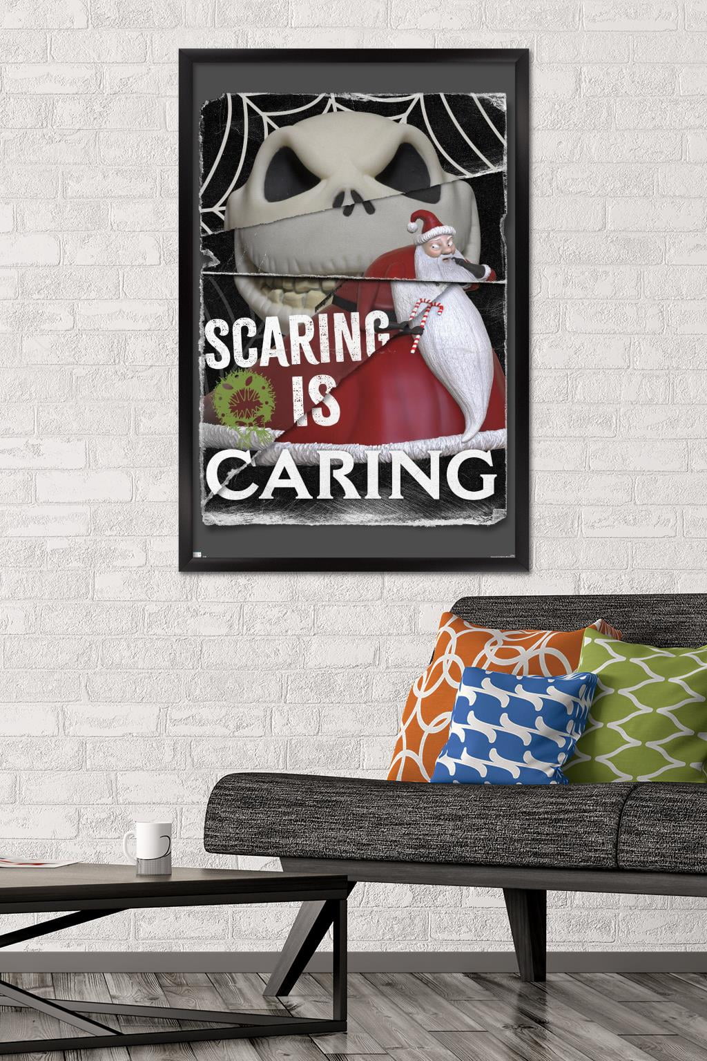 Disney Tim Burton's The Nightmare Before Christmas - Distorted Caring Wall Poster, 22.375" x 34" Framed