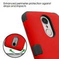 thumbnail image 4 of Kaleidio Case For LG Rebel 2 4G LTE L57BL L58VL / Aristo / K8 (2017) [TUFF Armor] Hybrid Shell 3-Piece Rubber Cover w/ Overbrawn Prying Tool [Red/Black], 4 of 6