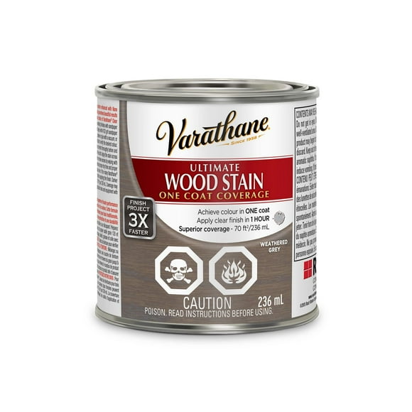 Varathane Ultimate Oil Base Weathered Grey Wood Stain, 236 mL