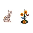 thumbnail image 1 of Figura de escritorio,Estante de estatua de gato para escritorio,oficina,decoración del hogar,Figura decorativa de cerámica para escritorio,decoración del hogar,Soporte de papel, 1 of 8