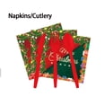 thumbnail image 3 of Billuyoard Juego de 56 servilletas navideñas (para 10 personas), vajilla roja, colores resistentes y duraderos, esenciales, resistentes y Mostrada árbol de navidad verde Para 10 personas, 3 of 6
