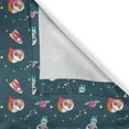 thumbnail image 6 of Ambesonne Space Valance & Curtain, Astronaut Raccoon in Galaxy, 55"x30", Dark Teal and Pink, 6 of 7