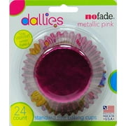 (4 Pack) Dallies NoFade Cupcake Liner Metallic Pink 24 Count
