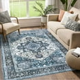 thumbnail image 2 of ZACOO 9' x 12' Large Area Rug for Living Room Bedroom Machine Washable Rug Non-Slip Low Pile Soft Rug Dark Brown Gray Green, 2 of 8