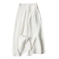 thumbnail image 6 of Miluxas Women's Wide Leg Cropped Pants Elastic High Waist Business Casual Loose Trousers with Pockets Lightweight Summer Lounge Pants White, 6 of 6
