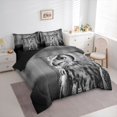 thumbnail image 2 of Manfei Cartoon Owl Full Size Bedding Sets, Jungle Animal Full Size Bed in a Bag, Black Gray, Black Reversible, 7pcs, 2 of 6
