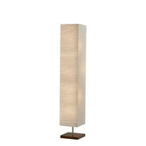 Dune Floorchiere Floor Lamp with Walnt Base and White Crinkle Paper Shade