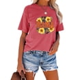 thumbnail image 2 of Anbech Sunflower T-Shirt for Women Graphic Butterfly Printed Short Sleeve Tee Tops with Crew Neck, 2 of 4