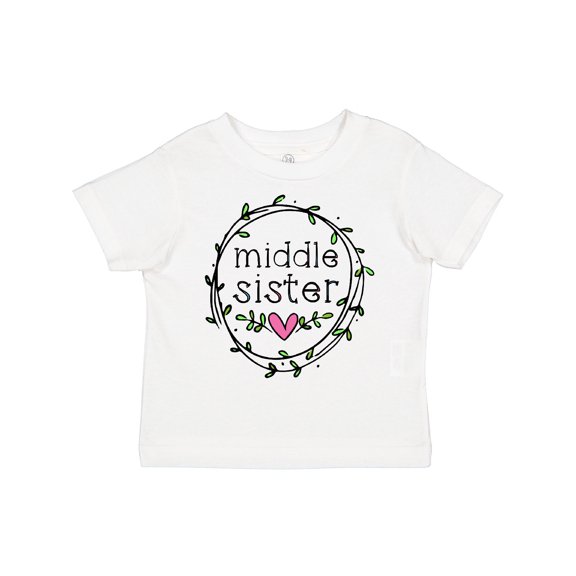 Inktastic Middle Sister Leaves, Circle, Heart Girls Toddler T-Shirt