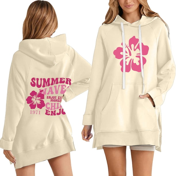 WILLBEST Vestidos Casuales Sudadera Con Capucha Con Letras Estampadas Casuales Para Mujer 101