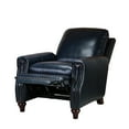 thumbnail image 3 of 14 Karat Home Upholstered Genuine Leather Recliner Chair with Solid Wood Legs, Navy, 3 of 10