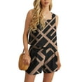 thumbnail image 3 of JWD Women's 2 Piece Square Neck Sleeveless Shorts Casual Set Women's Summer Top FP-Black Rectangle XL, 3 of 9